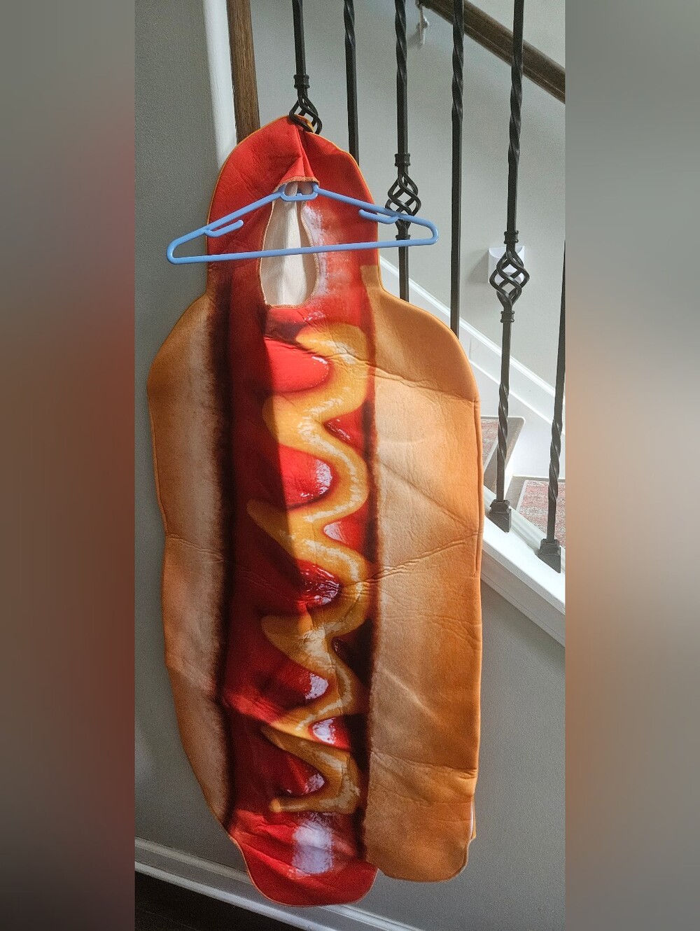 Novelty Hot Dog Costume - Red, Brown, Yellow